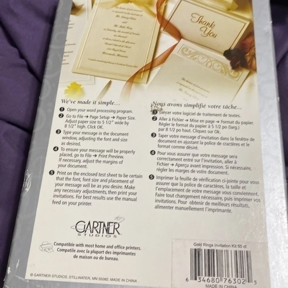 Gartner Studio wedding invitation kit ( set of 2) 50 count each
